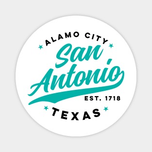 Vintage San Antonio Alamo City Texas Teal USA Magnet
